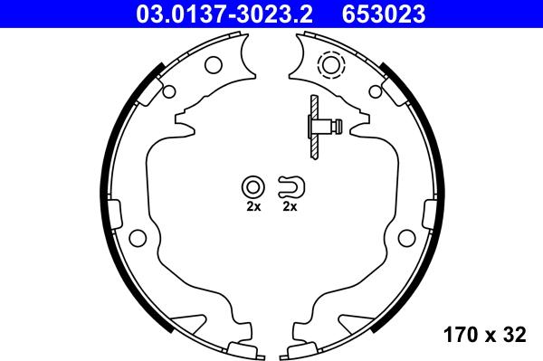 ATE 03.0137-3023.2 - Bromsbackar, sats, parkeringsbroms xdelar.se