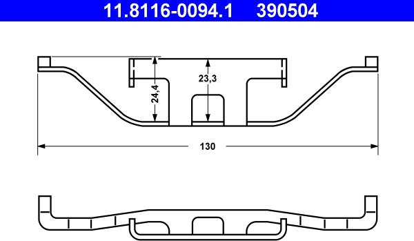 ATE 11.8116-0094.1 - Fjäder, bromsadel xdelar.se