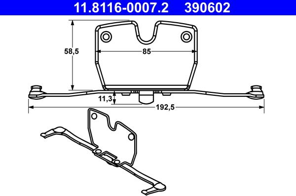 ATE 11.8116-0007.2 - Fjäder, bromsadel xdelar.se