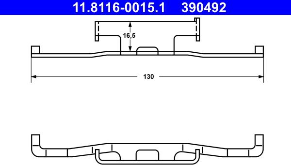 ATE 11.8116-0015.1 - Fjäder, bromsadel xdelar.se