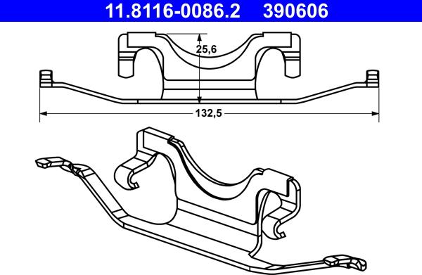 ATE 11.8116-0086.2 - Fjäder, bromsadel xdelar.se