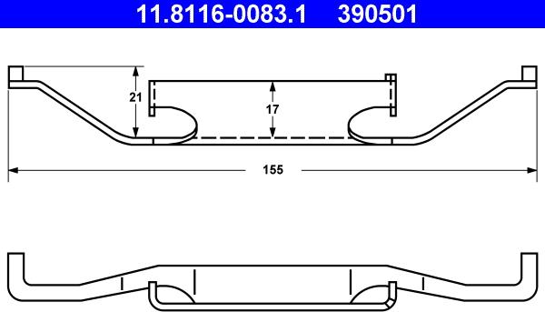 ATE 11.8116-0083.1 - Fjäder, bromsadel xdelar.se