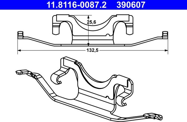 ATE 11.8116-0087.2 - Fjäder, bromsadel xdelar.se