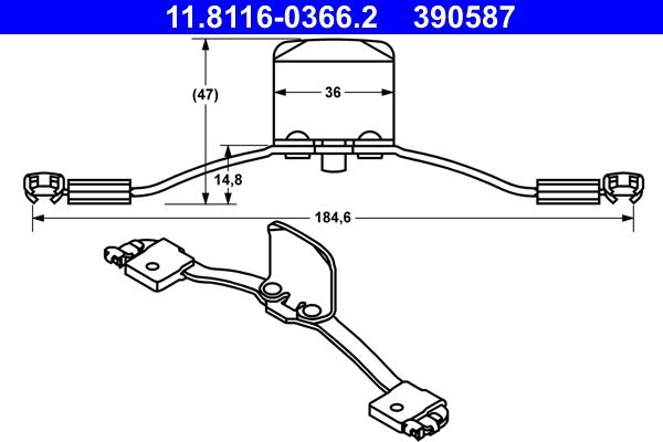 ATE 11.8116-0366.2 - Fjäder, bromsadel xdelar.se