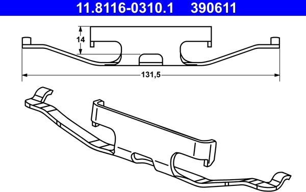 ATE 11.8116-0310.1 - Fjäder, bromsadel xdelar.se