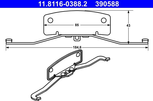 ATE 11.8116-0388.2 - Fjäder, bromsadel xdelar.se