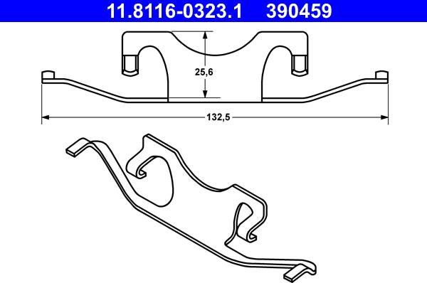 ATE 11.8116-0323.1 - Fjäder, bromsadel xdelar.se