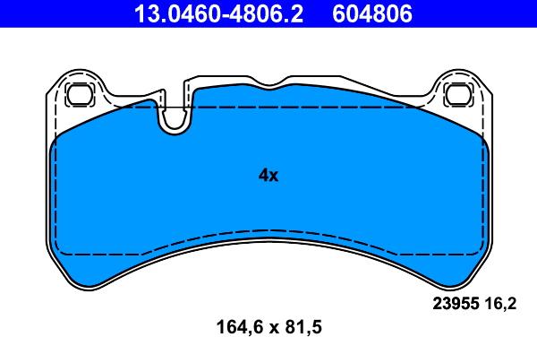 ATE 13.0460-4806.2 - Bromsbeläggssats, skivbroms xdelar.se