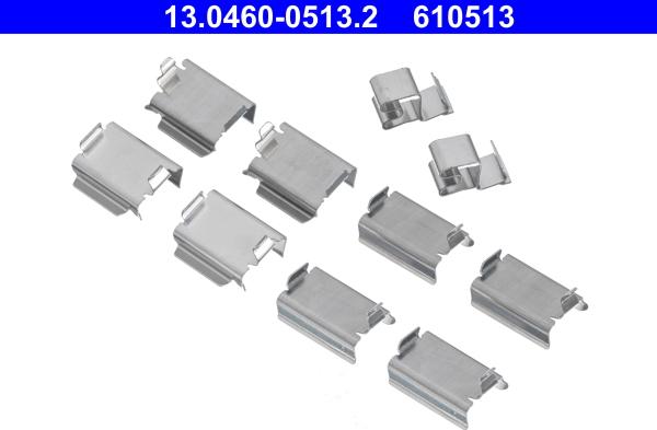 ATE 13.0460-0513.2 - Tillbehörssats, skivbromsbelägg xdelar.se
