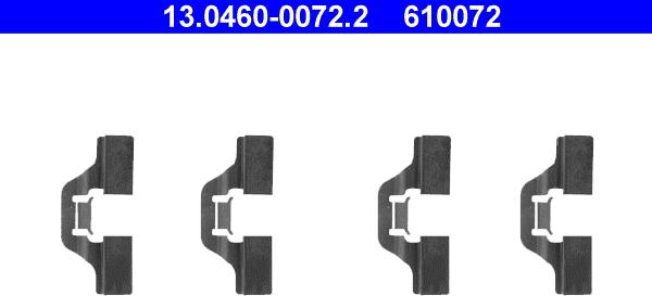 ATE 13.0460-0072.2 - Tillbehörssats, skivbromsbelägg xdelar.se