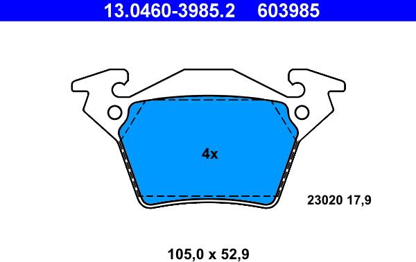 ATE 13.0460-3985.2 - Bromsbeläggssats, skivbroms xdelar.se