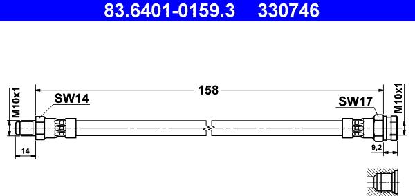 ATE 83.6401-0159.3 - Bromsslang xdelar.se