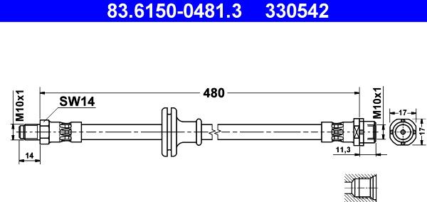 ATE 83.6150-0481.3 - Bromsslang xdelar.se