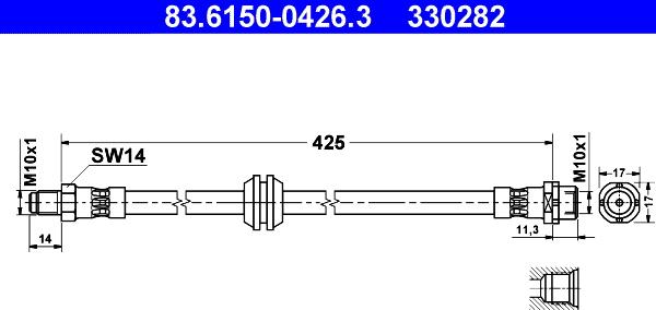 ATE 83.6150-0426.3 - Bromsslang xdelar.se