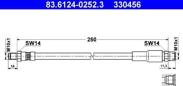 ATE 83.6124-0252.3 - Bromsslang xdelar.se