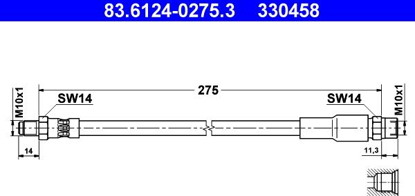 ATE 83.6124-0275.3 - Bromsslang xdelar.se