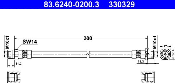 ATE 83.6240-0200.3 - Bromsslang xdelar.se