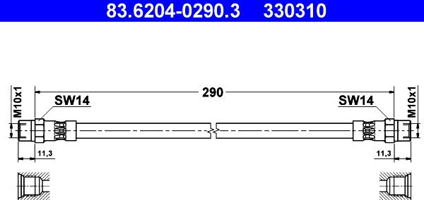 ATE 83.6204-0290.3 - Bromsslang xdelar.se