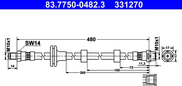 ATE 83.7750-0482.3 - Bromsslang xdelar.se