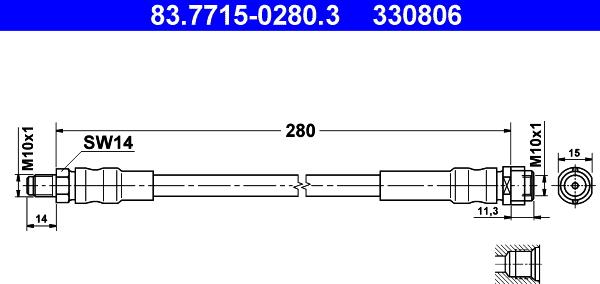 ATE 83.7715-0280.3 - Bromsslang xdelar.se