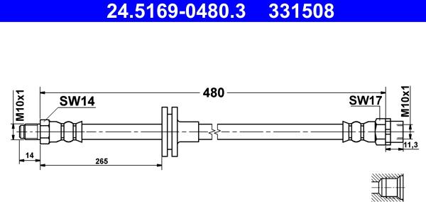 ATE 24.5169-0480.3 - Bromsslang xdelar.se