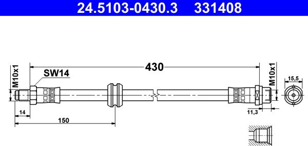 ATE 24.5103-0430.3 - Bromsslang xdelar.se