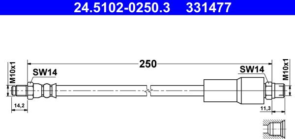 ATE 24.5102-0250.3 - Bromsslang xdelar.se