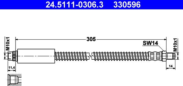 ATE 24.5111-0306.3 - Bromsslang xdelar.se