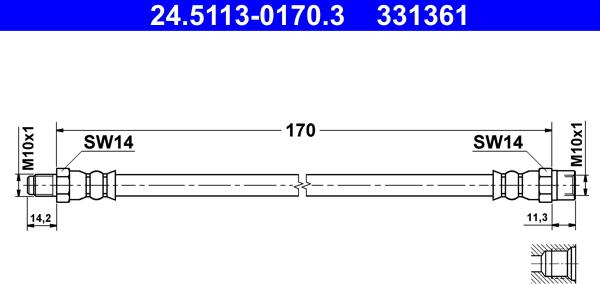 ATE 24.5113-0170.3 - Bromsslang xdelar.se