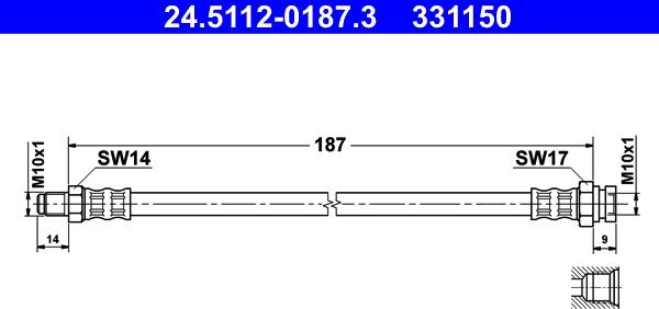 ATE 24.5112-0187.3 - Bromsslang xdelar.se