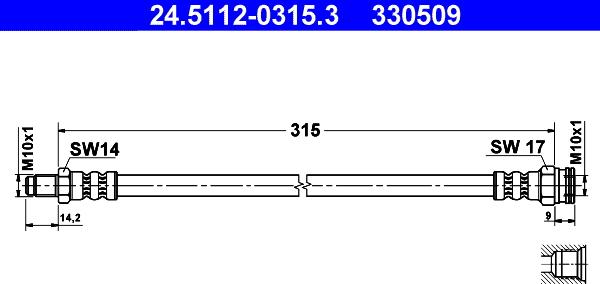 ATE 24.5112-0315.3 - Bromsslang xdelar.se