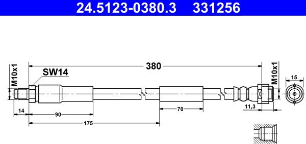 ATE 24.5123-0380.3 - Bromsslang xdelar.se