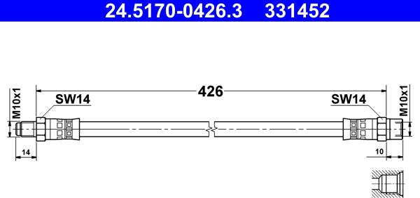 ATE 24.5170-0426.3 - Bromsslang xdelar.se