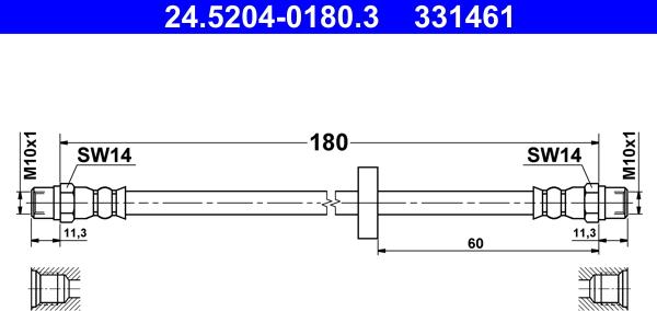 ATE 24.5204-0180.3 - Bromsslang xdelar.se