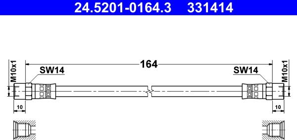 ATE 24.5201-0164.3 - Bromsslang xdelar.se