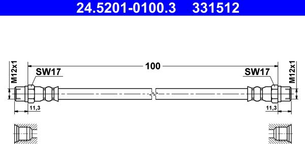 ATE 24.5201-0100.3 - Bromsslang xdelar.se