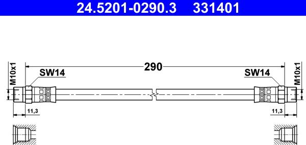 ATE 24.5201-0290.3 - Bromsslang xdelar.se