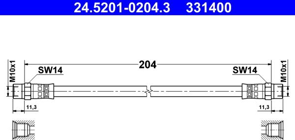 ATE 24.5201-0204.3 - Bromsslang xdelar.se