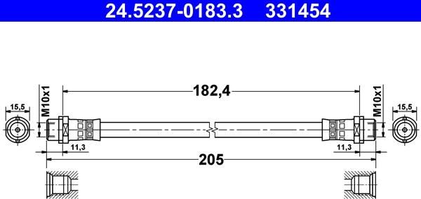 ATE 24.5237-0183.3 - Bromsslang xdelar.se