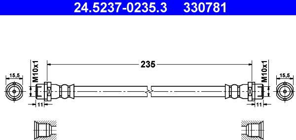 ATE 24.5237-0235.3 - Bromsslang xdelar.se