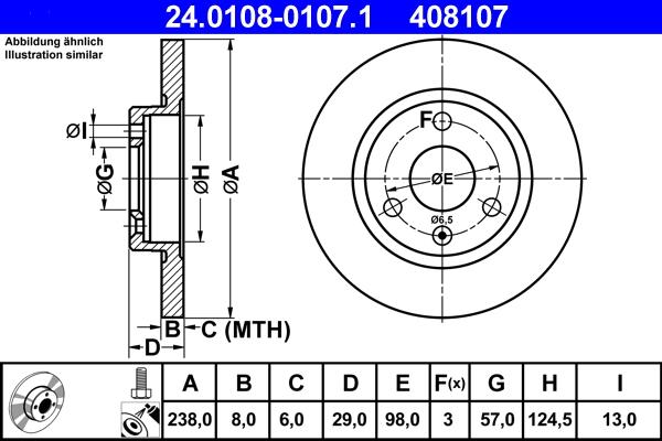 ATE 24.0108-0107.1 - Bromsskiva xdelar.se