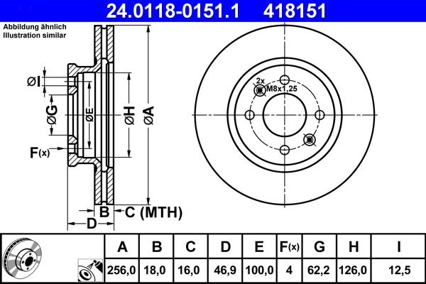 ATE 24.0118-0151.1 - Bromsskiva xdelar.se