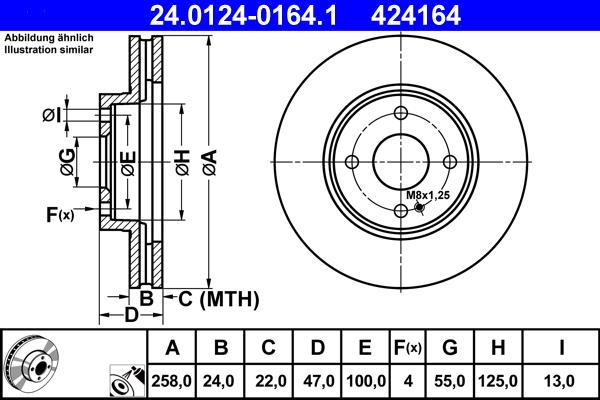 ATE 24.0124-0164.1 - Bromsskiva xdelar.se