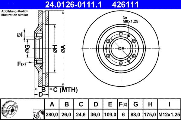 ATE 24.0126-0111.1 - Bromsskiva xdelar.se