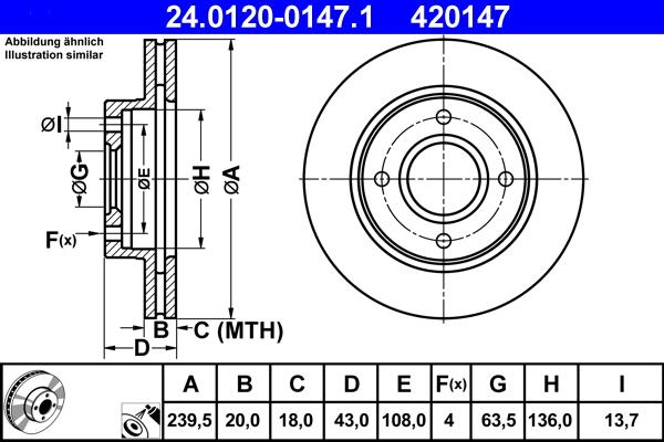 ATE 24.0120-0147.1 - Bromsskiva xdelar.se