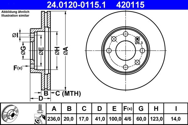 ATE 24.0120-0115.1 - Bromsskiva xdelar.se