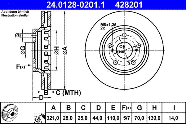 ATE 24.0128-0201.1 - Bromsskiva xdelar.se