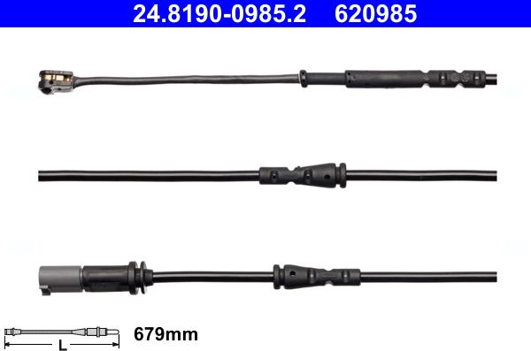 ATE 24.8190-0985.2 - Varningssensor, bromsbeläggslitage xdelar.se