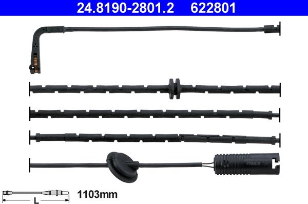 ATE 24.8190-2801.2 - Varningssensor, bromsbeläggslitage xdelar.se