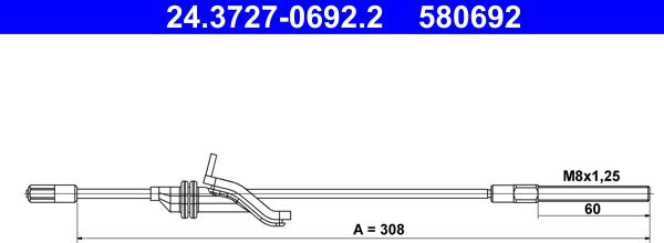 ATE 24.3727-0692.2 - Vajer, parkeringsbroms xdelar.se